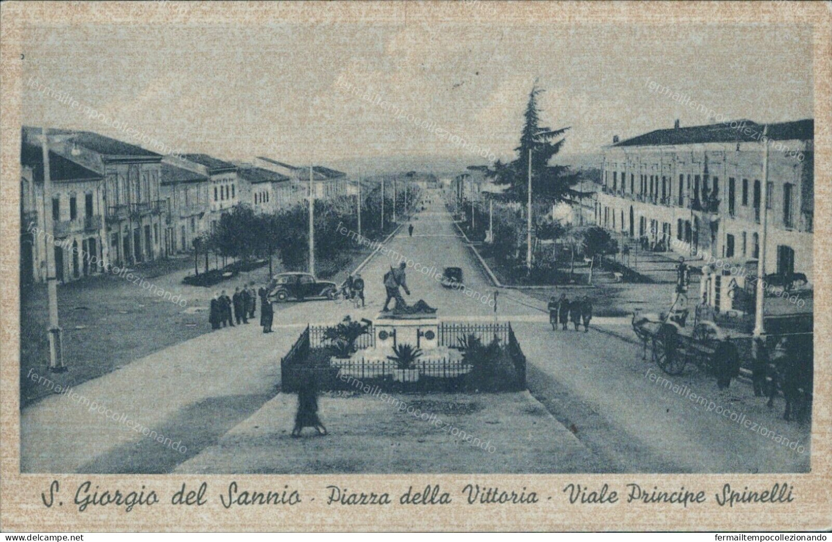 V790 Cartolina S.giorgio Del Sannio Piazza Della Vittoria Col Viale Principe Spi - Benevento