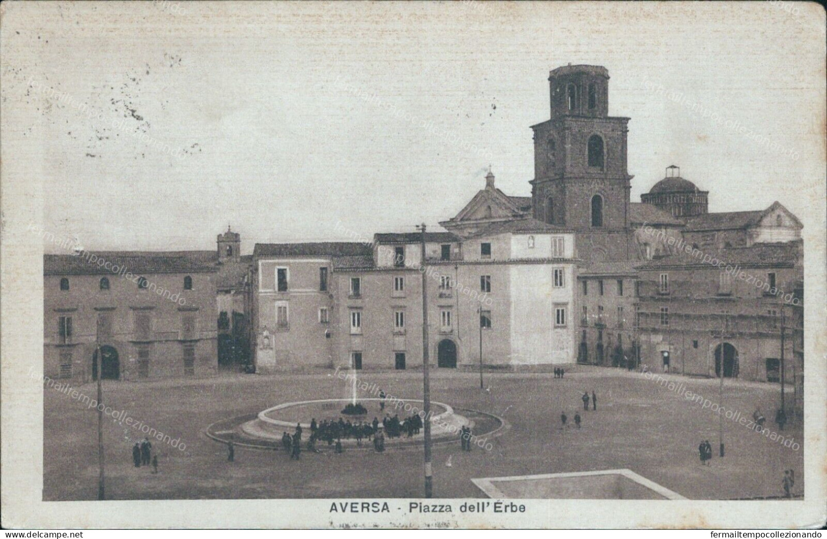 Cs197 Cartolina Aversa Piazza Delle Erbe 1931  Provincia Di Caserta - Caserta