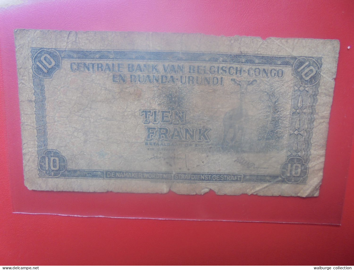 CONGO BELGE 10 FRANCS 1-12-58 Circuler (B.33) - Bank Belg. Kongo