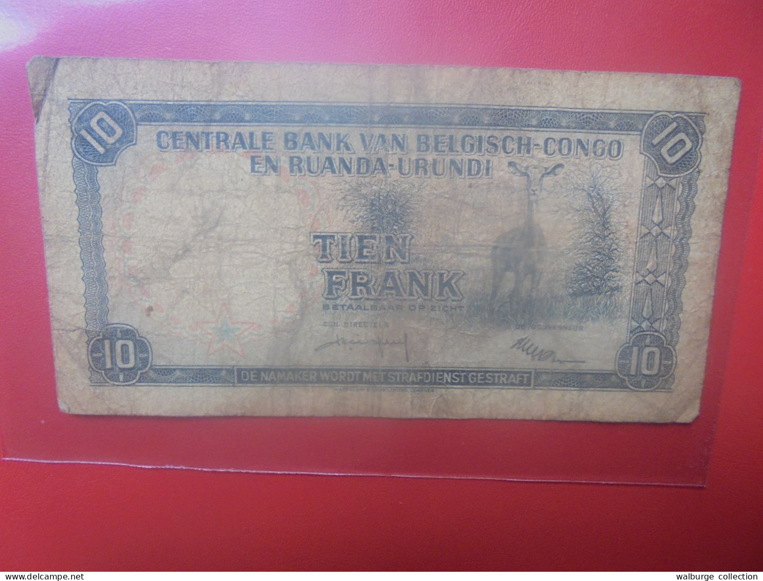 CONGO BELGE 10 FRANCS 1-4-58 Circuler (B.33) - Bank Belg. Kongo