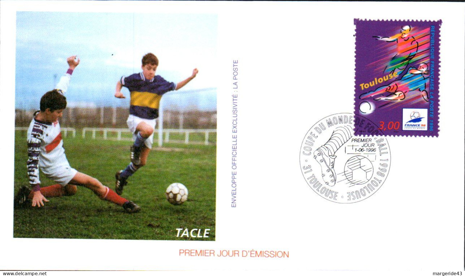 FDC  1996 FOOTBALL FRANCE 98 - TACLE - 1990-1999