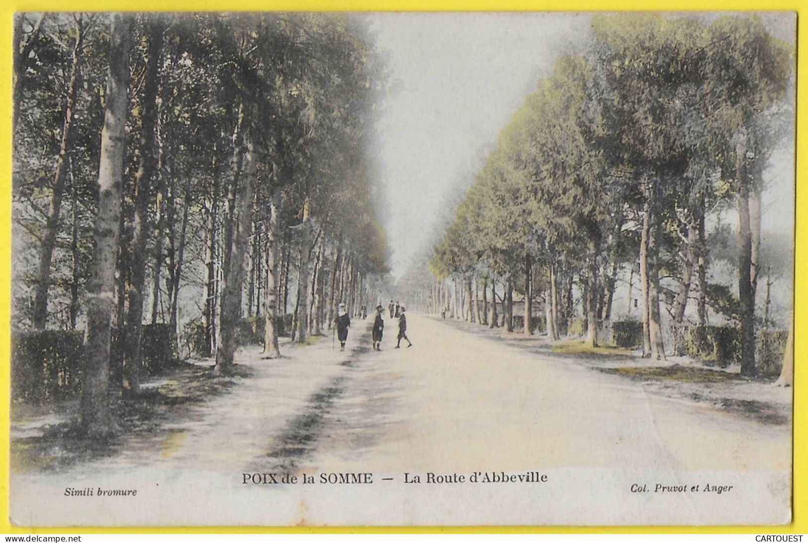 CPA POIX DE LA SOMME - ROUTE ABBEVILLE  -1908 - Poix-de-Picardie