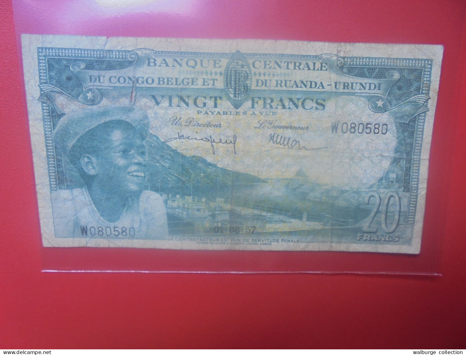 CONGO BELGE 20 FRANCS 1-8-57 Circuler (B.33) - Banco De Congo Belga
