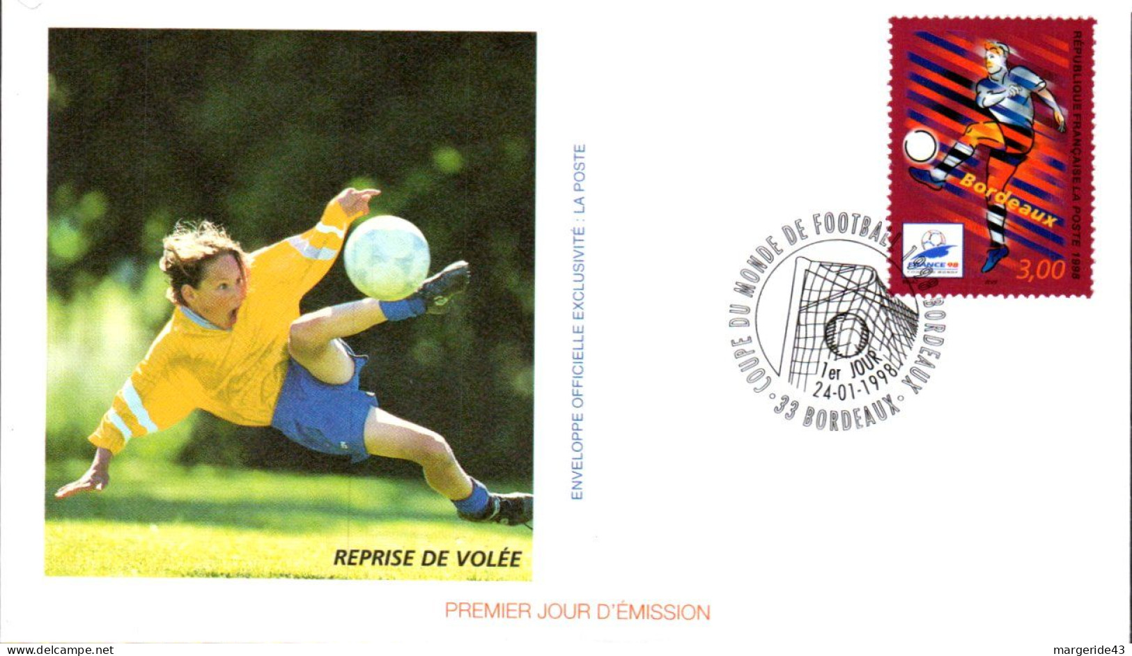 FDC  1996 FOOTBALL FRANCE 98 - REPRISE DE VOLEE - 1990-1999