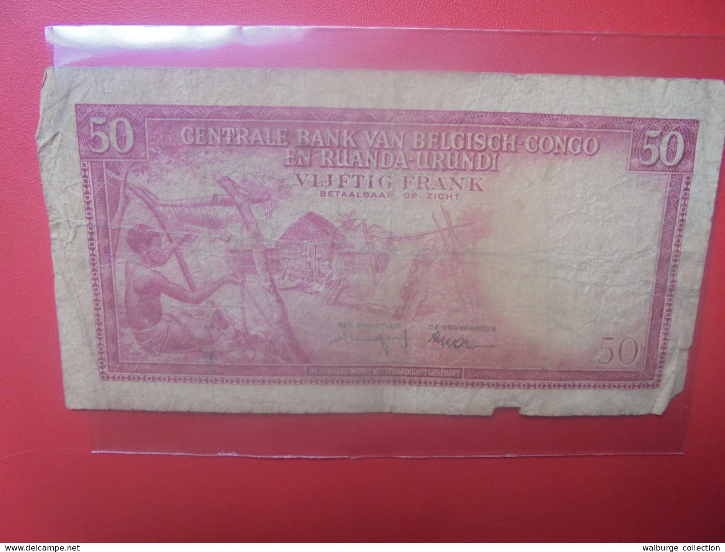 CONGO BELGE 50 FRANCS 1-8-57 Circuler (B.33) - Banque Du Congo Belge