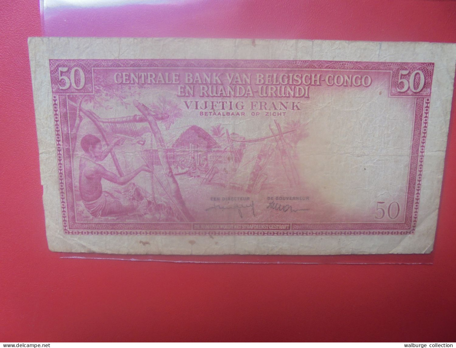CONGO BELGE 50 FRANCS 1-8-57 Circuler (B.33) - Banca Del Congo Belga