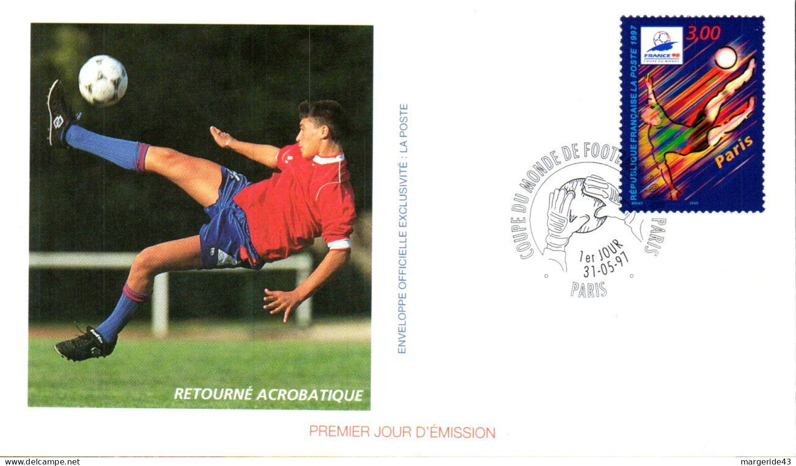 FDC  1996 FOOTBALL FRANCE 98 - RETOURNE ACROBATIQUE - 1990-1999