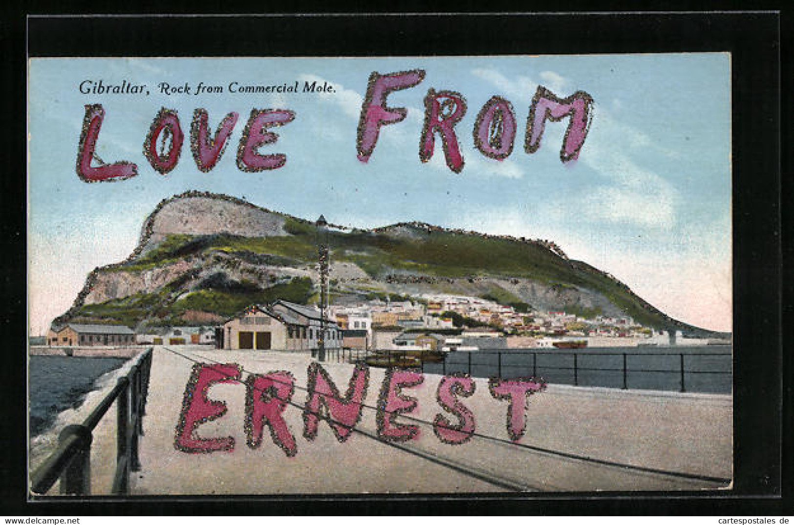 Postal Gibraltar, Rock From Commercial Mole  - Gibraltar