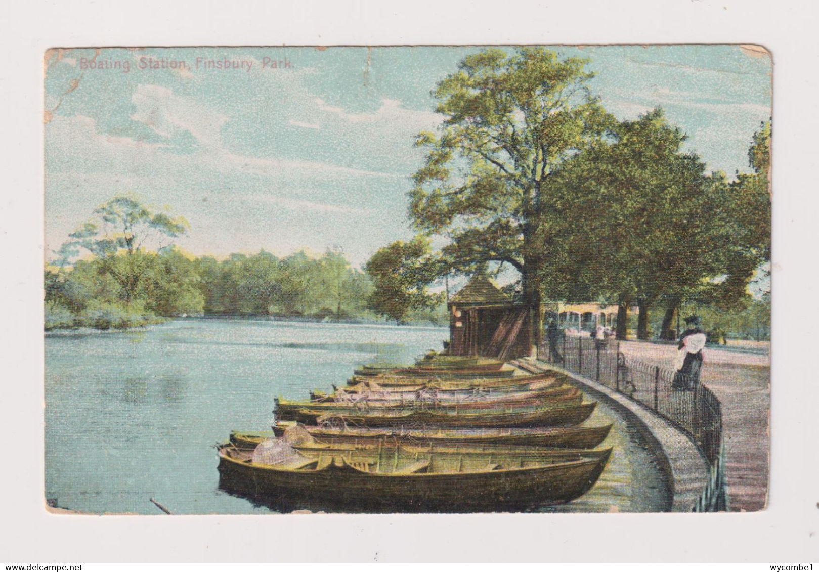 ENGLAND - London Finsbury Park Boating Station Used Vintage Postcard - Londen - Buitenwijken