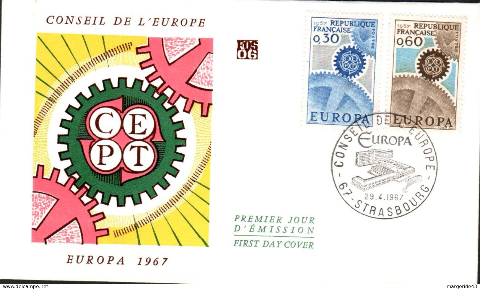 FDC  1967 EUROPA - 1960-1969