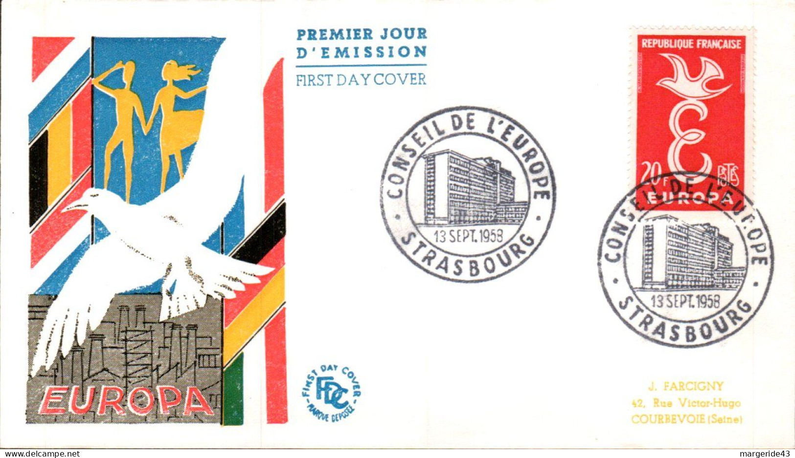 FDC  1958 EUROPA - 1950-1959