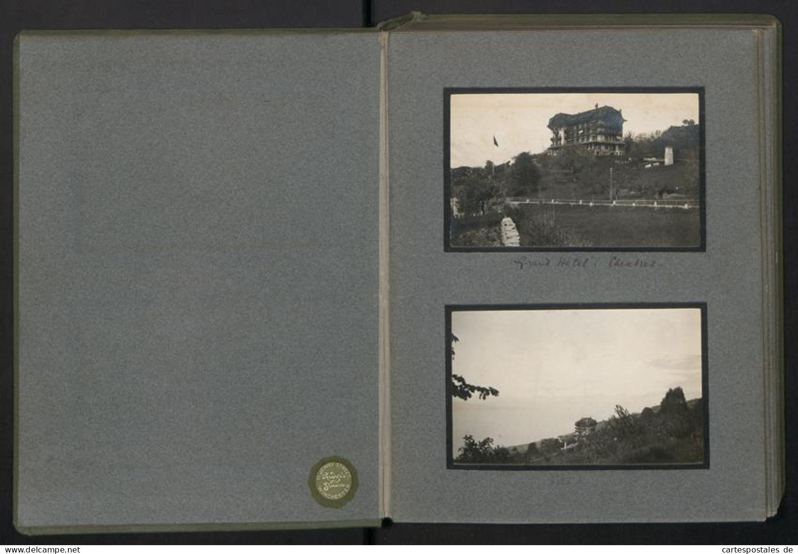 Fotoalbum Mit 48 Fotografien, Ansicht Chexbres, Grand Hotel, Marktszene, Chateau De Chillon, Genfersee  - Albums & Verzamelingen