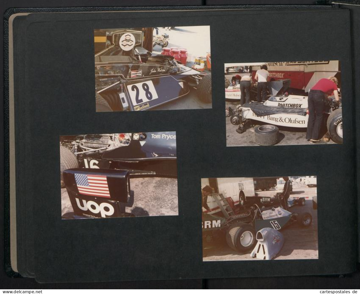 Fotoalbum mit 79 Fotografien John Player Grand Prix Silverstone 1973-1977, Ferrari, Tyrrell Ford, Brabham, BMW, Porche 