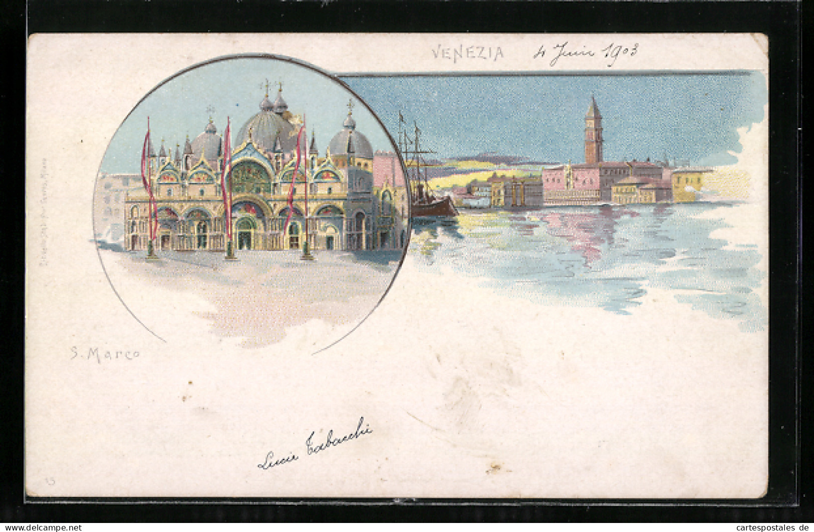 Lithographie Venezia, Piazza San Marco  - Other & Unclassified