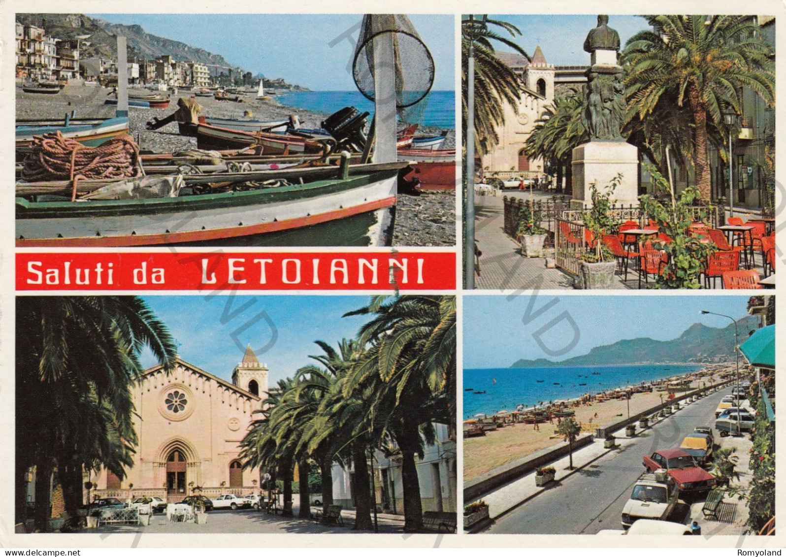 CARTOLINA  C12 LETOIANNI,MESSINA,SICILIA-SALUTI-SPIAGGIA,MARE,SOLE,ESTATE,LUNGOMARE,VACANZA,BELLA ITALIA,VIAGGIATA 1987 - Messina