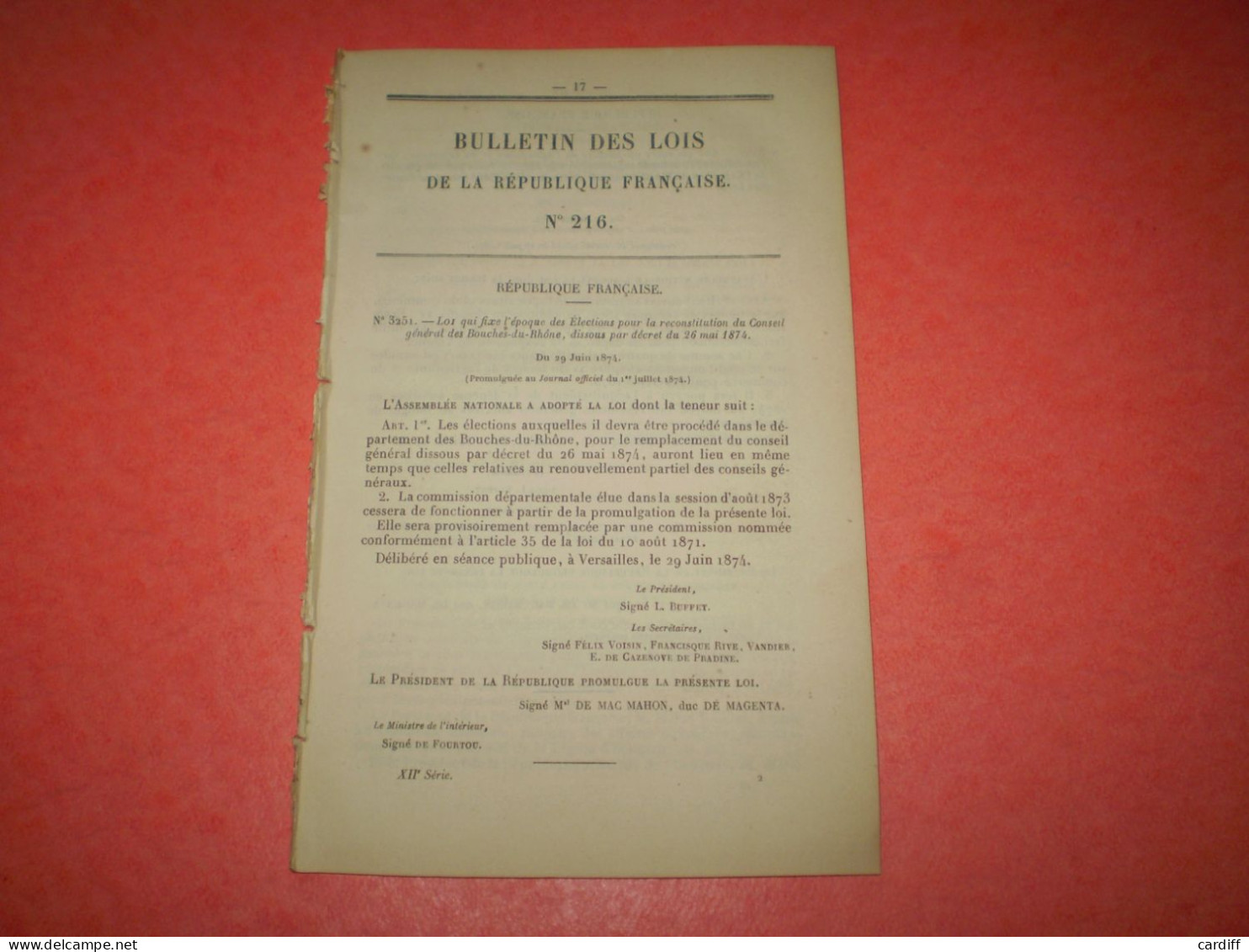 Bulletin Des Lois: Convention De Poste France Uruguay & USA. Voies Ferrées Traction à Cheval à Versailles. - Decrees & Laws