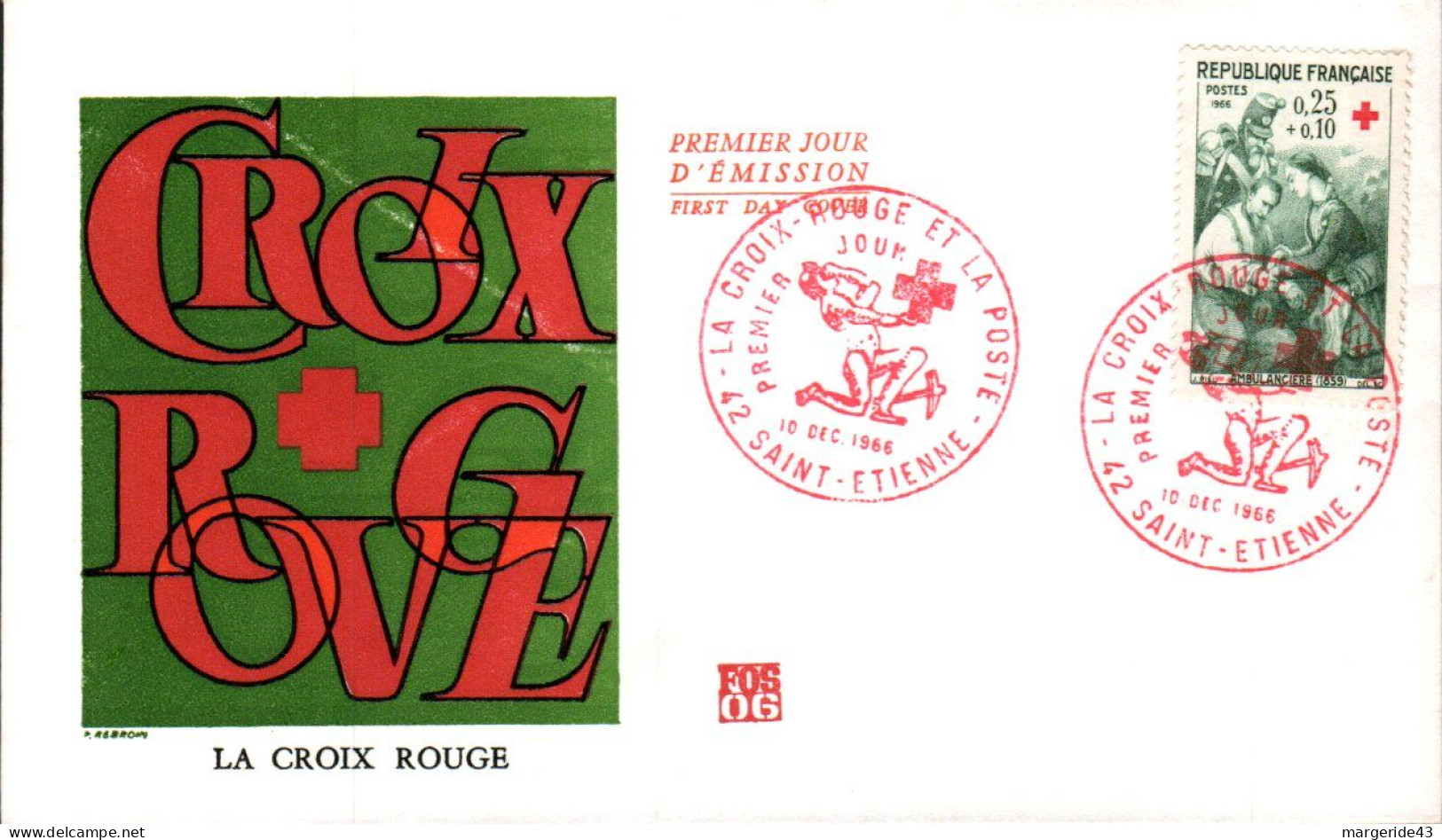 FDC 1966 CROIX ROUGE - 1960-1969
