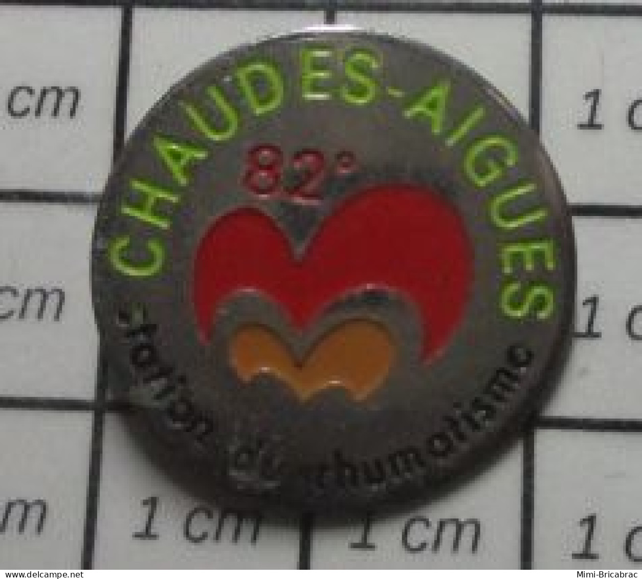 713c Pin's Pins / Beau Et Rare / VILLES / CHAUDES AIGUES STATION DU RHUMATISME - Ciudades