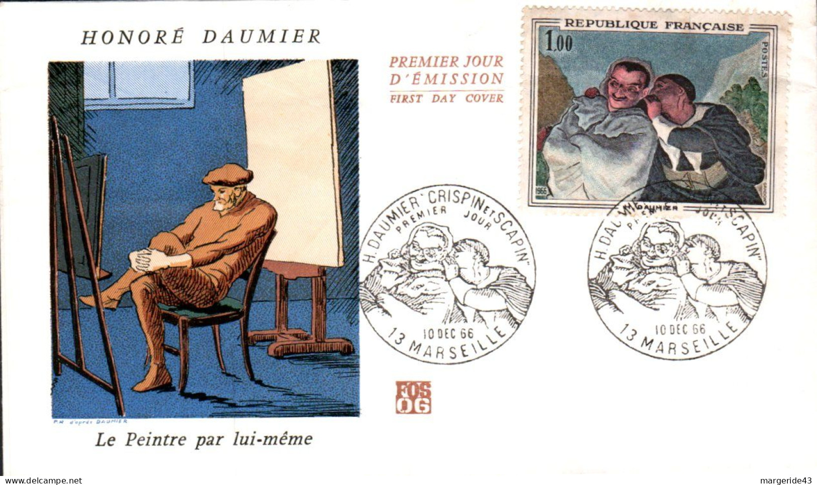 FDC 1966 PEINTURE DE DAUMIER - 1960-1969