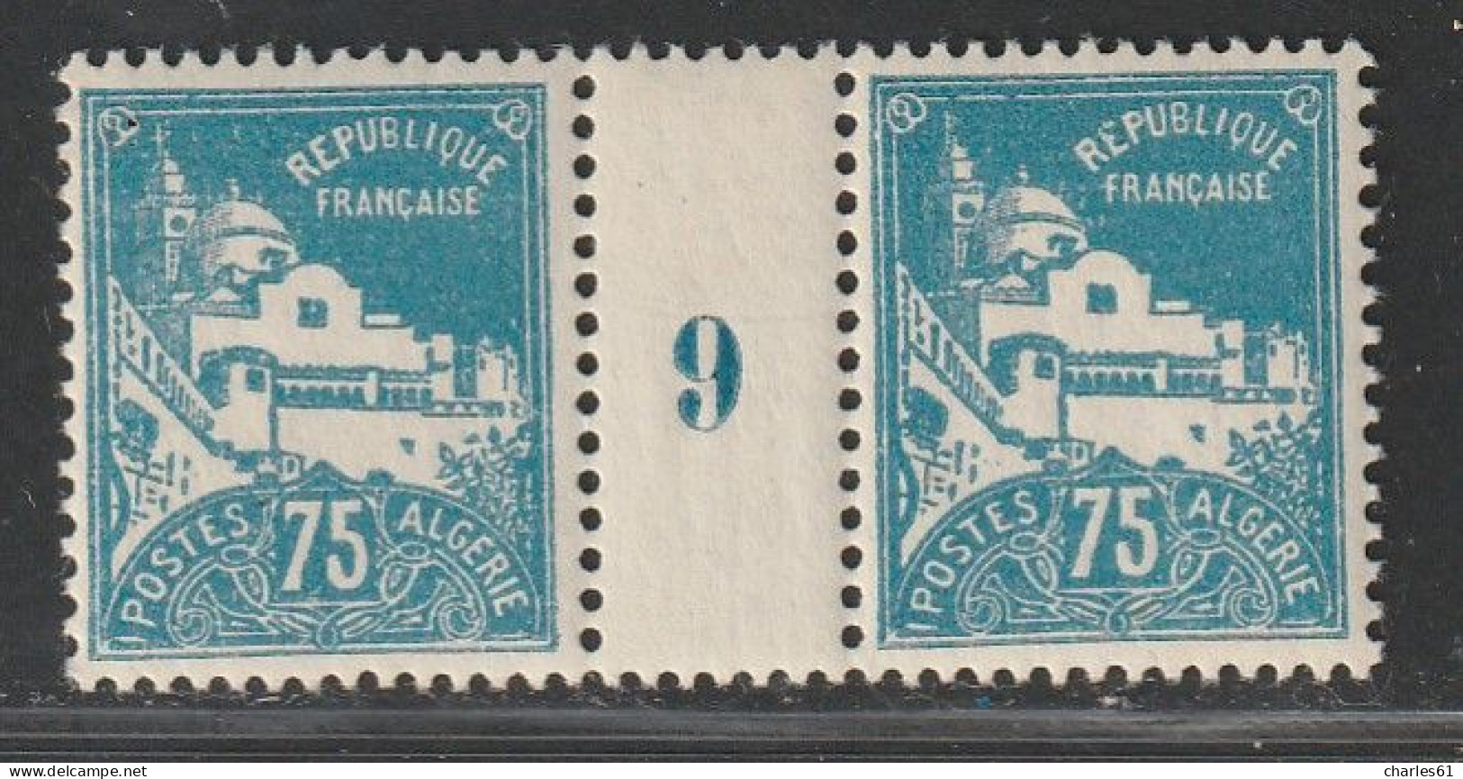 ALGERIE - MILLESIMES - N°80A ** (1929) 75c Bleu-clair - Ongebruikt
