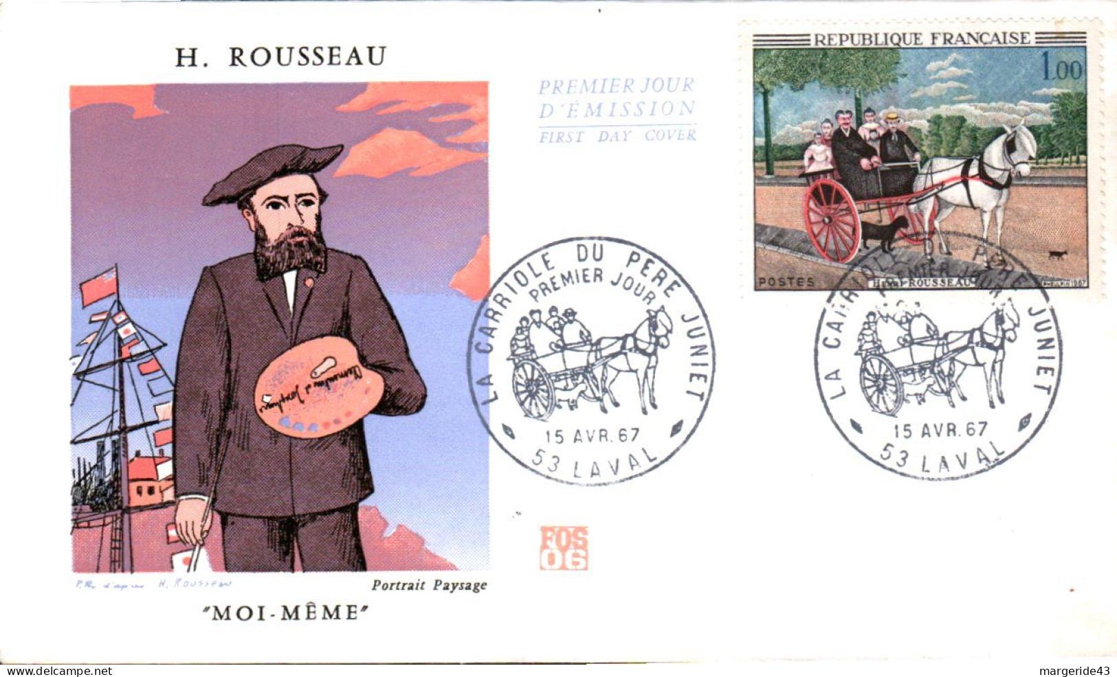 FDC 1966 PEINTURE DU DOUANIER ROUSSEAU - 1960-1969