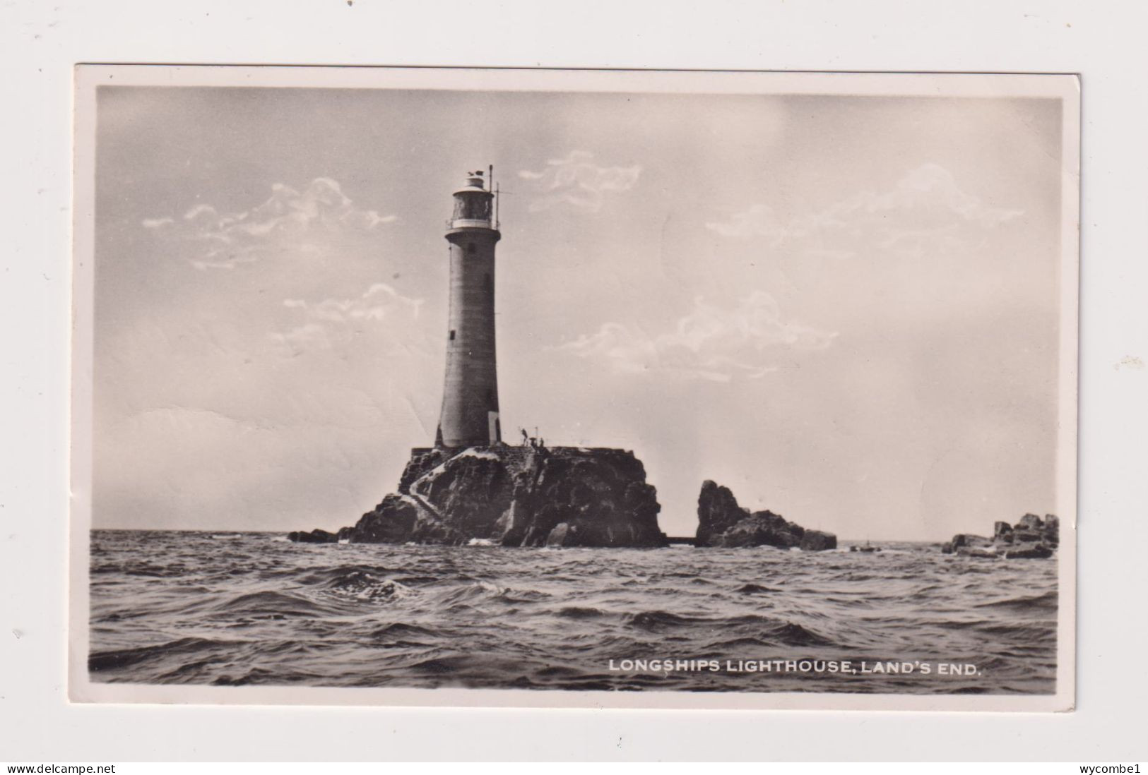ENGLAND - Lands End Longships Lighthouse Used Vintage Postcard - Land's End