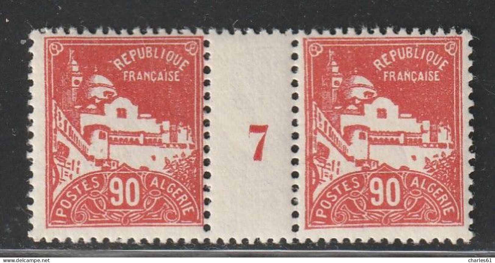 ALGERIE - MILLESIMES - N°81 ** (1927) 90c Rouge - Nuovi