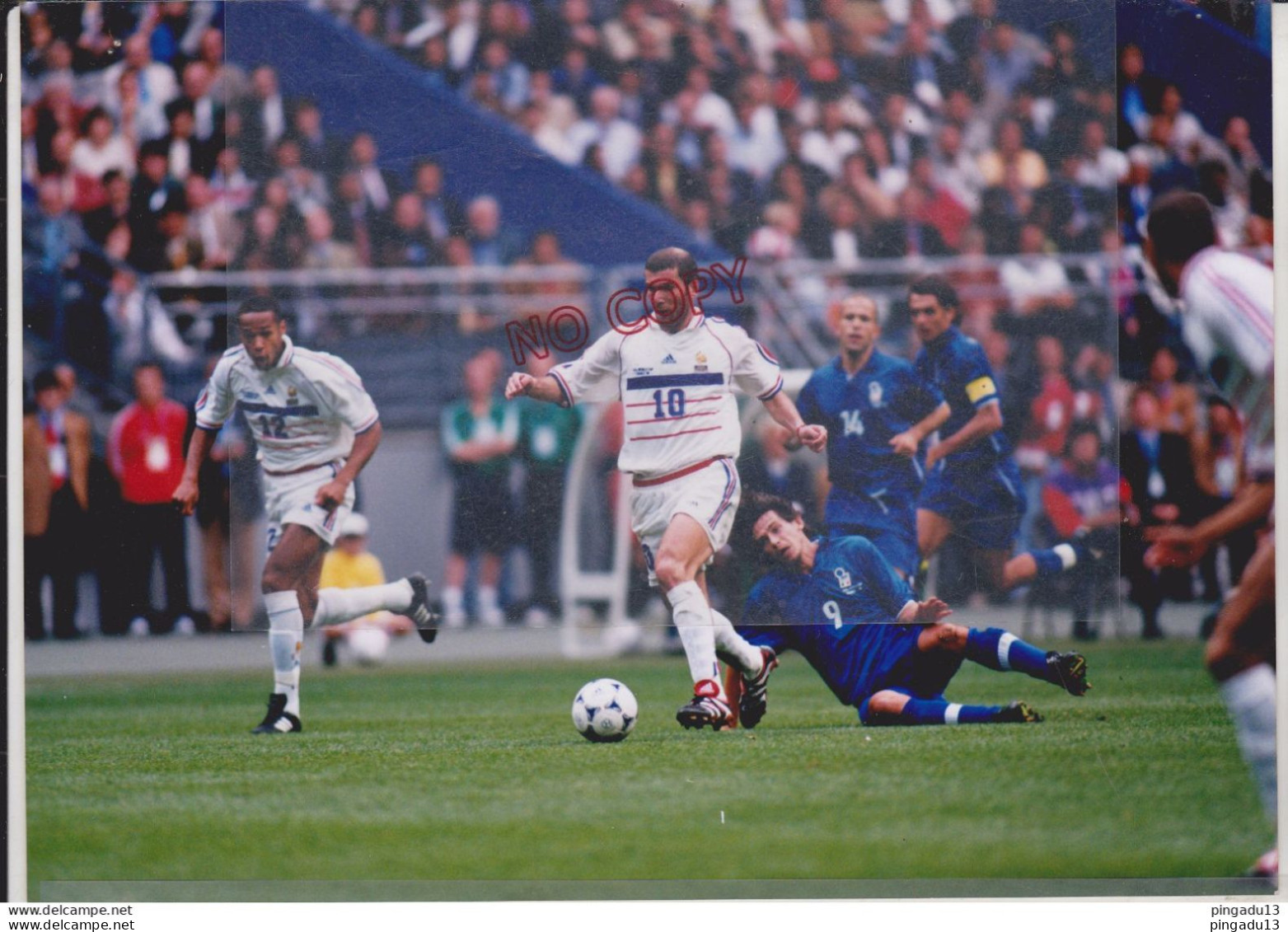 Fixe Football FRANCE-ITALIE Zidane Thierry Henry Beau Format - Sporten
