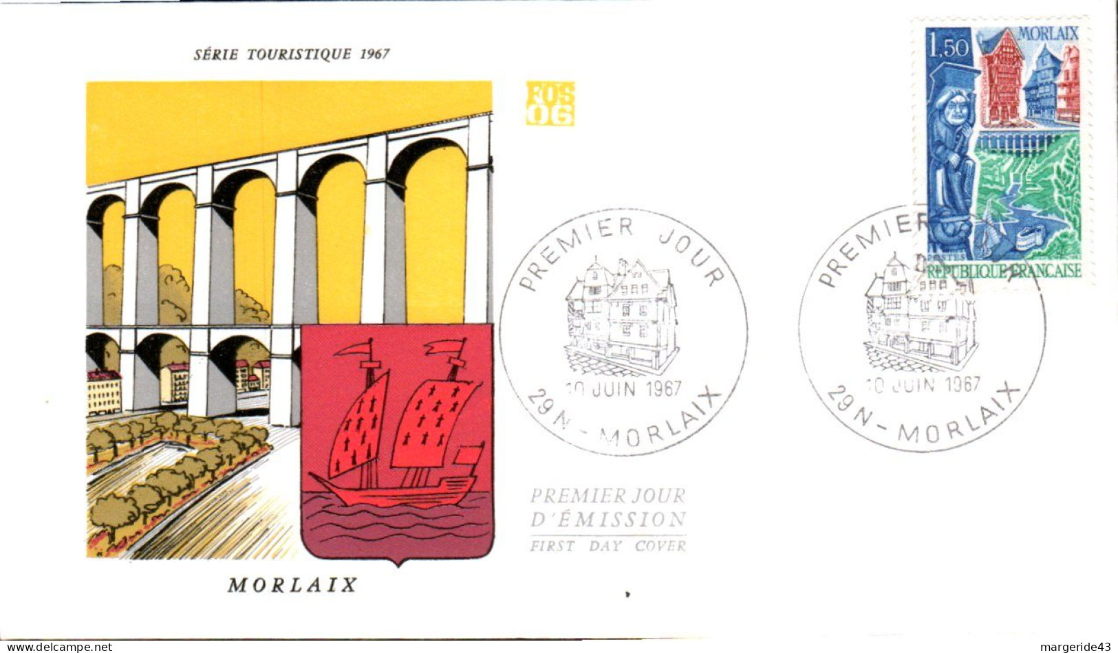 FDC 1967 MORLAIX - 1960-1969