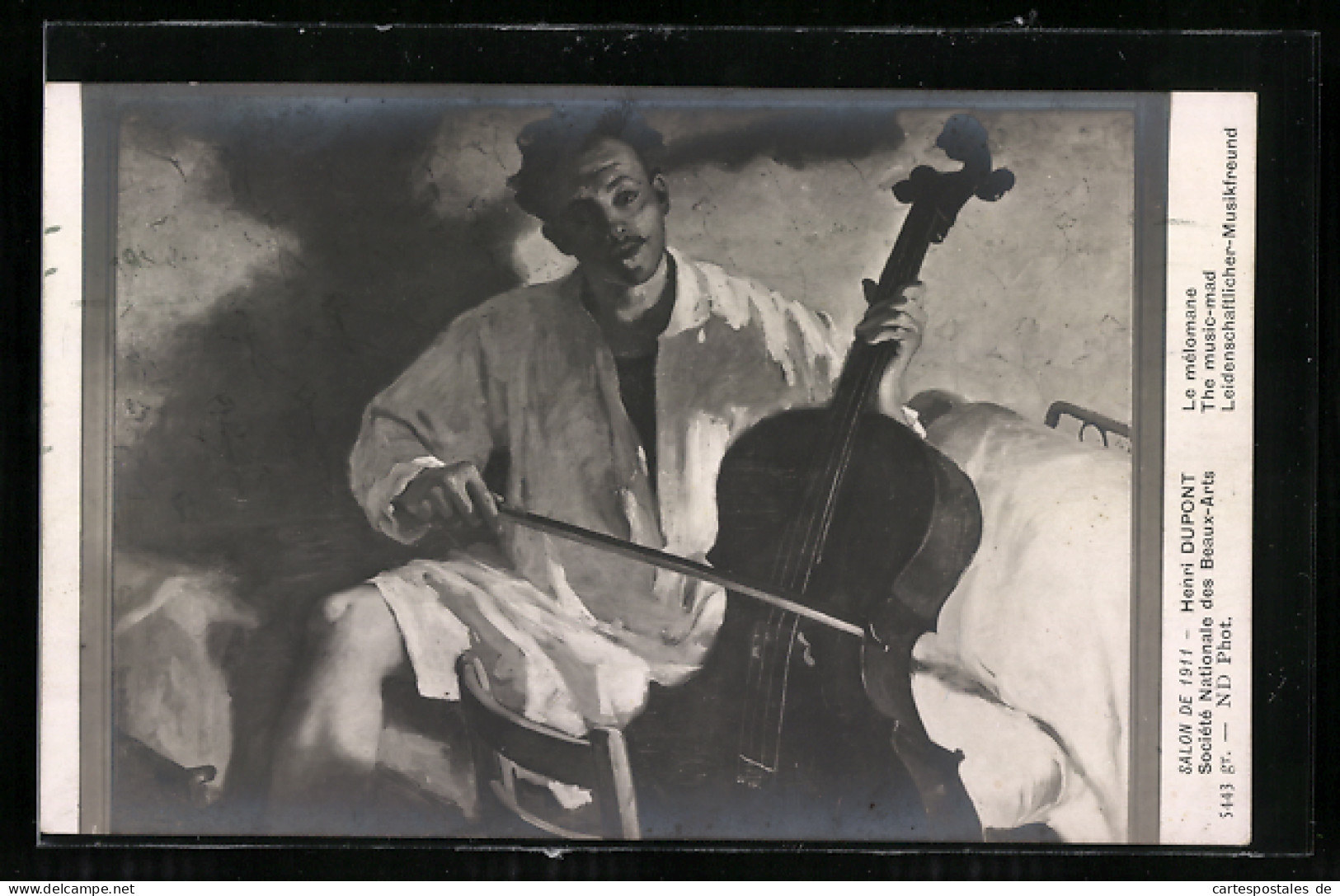 AK Leidenschaftlicher Musikfreund Spielt Cello, Salon De 1911  - Music And Musicians