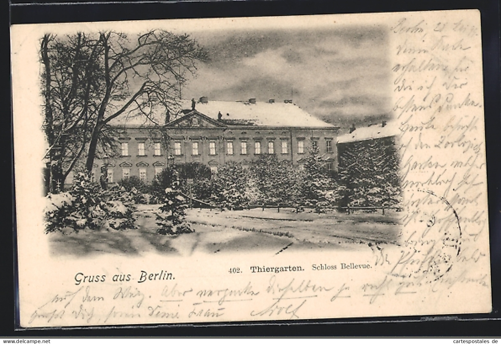 AK Berlin-Tiergarten, Thiergarten, Schloss Bellevue Im Schnee  - Dierentuin
