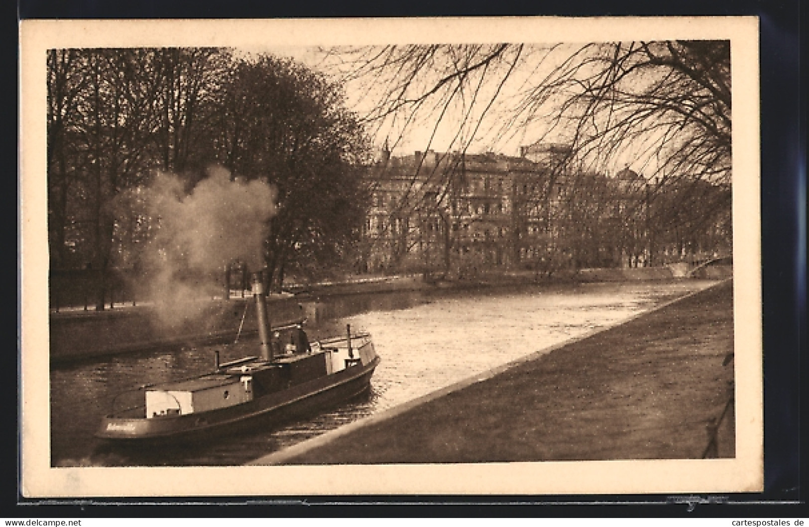 AK Berlin, Partie Am Herkulesufer, Dampfer  - Tiergarten