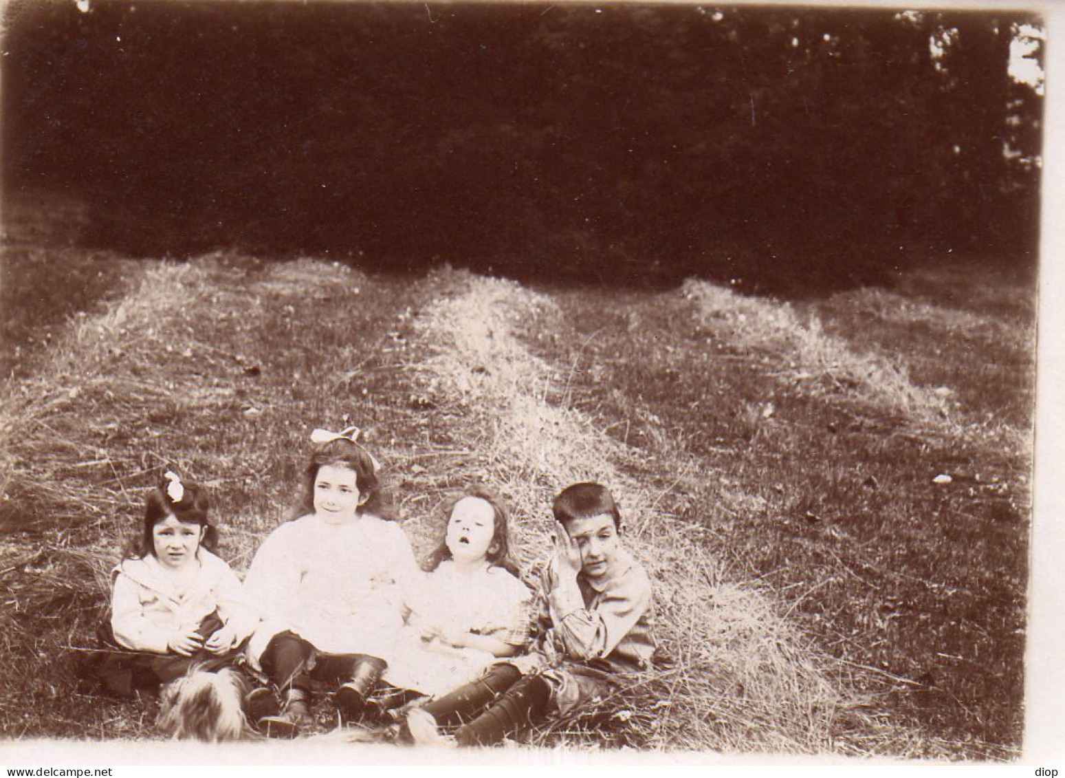 Photographie Photo Vintage Snapshot Enfant Groupe Mode Famille - Personnes Anonymes