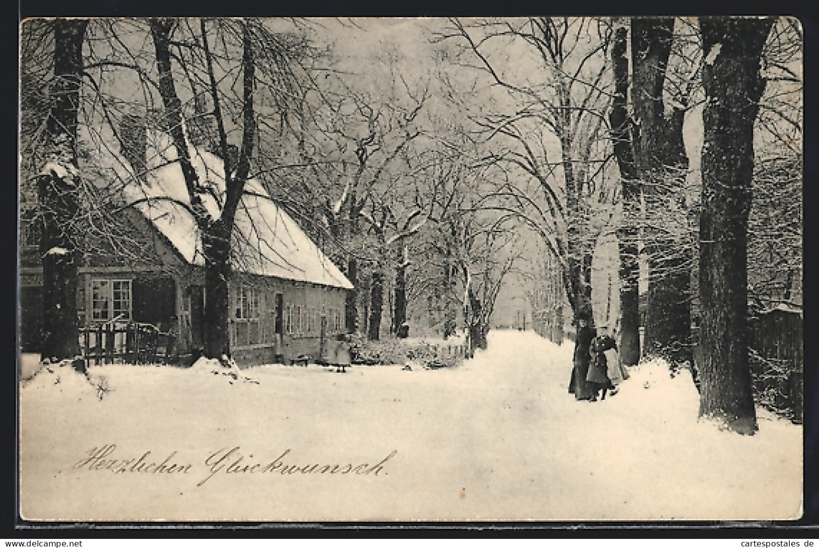 AK Hamburg-Wellingsbüttel, Ortspartie Im Winter  - Wandsbek