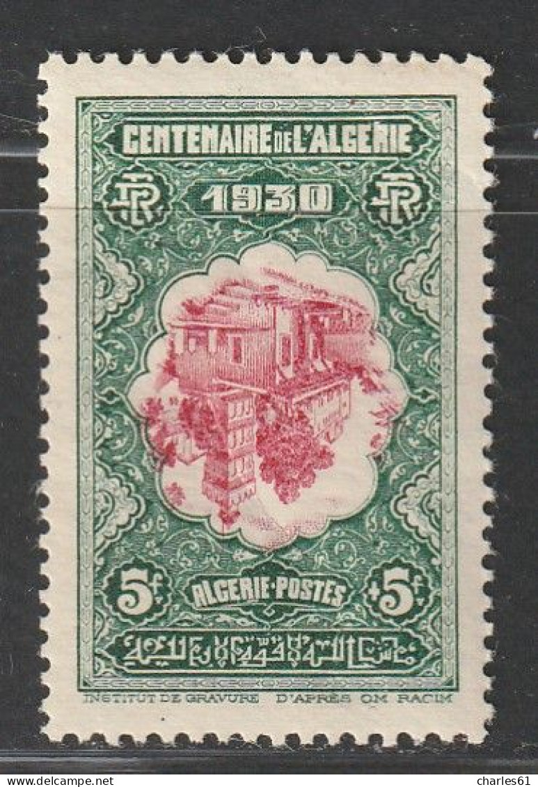 ALGERIE - N°99a ** (1930) Centre Renversé : Centenaire De L'Algérie - Signé Brun - Neufs