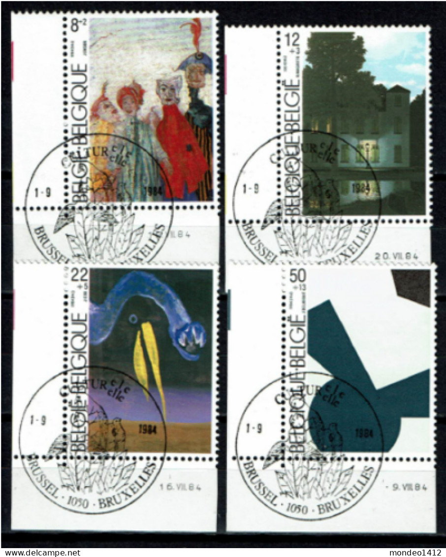 België 1984 OBP 2141/2144  - Art, Kunst - James Ensor, René Magritte, Jan Cox, Jo Delahaut - Bonne Valeur - Oblitérés