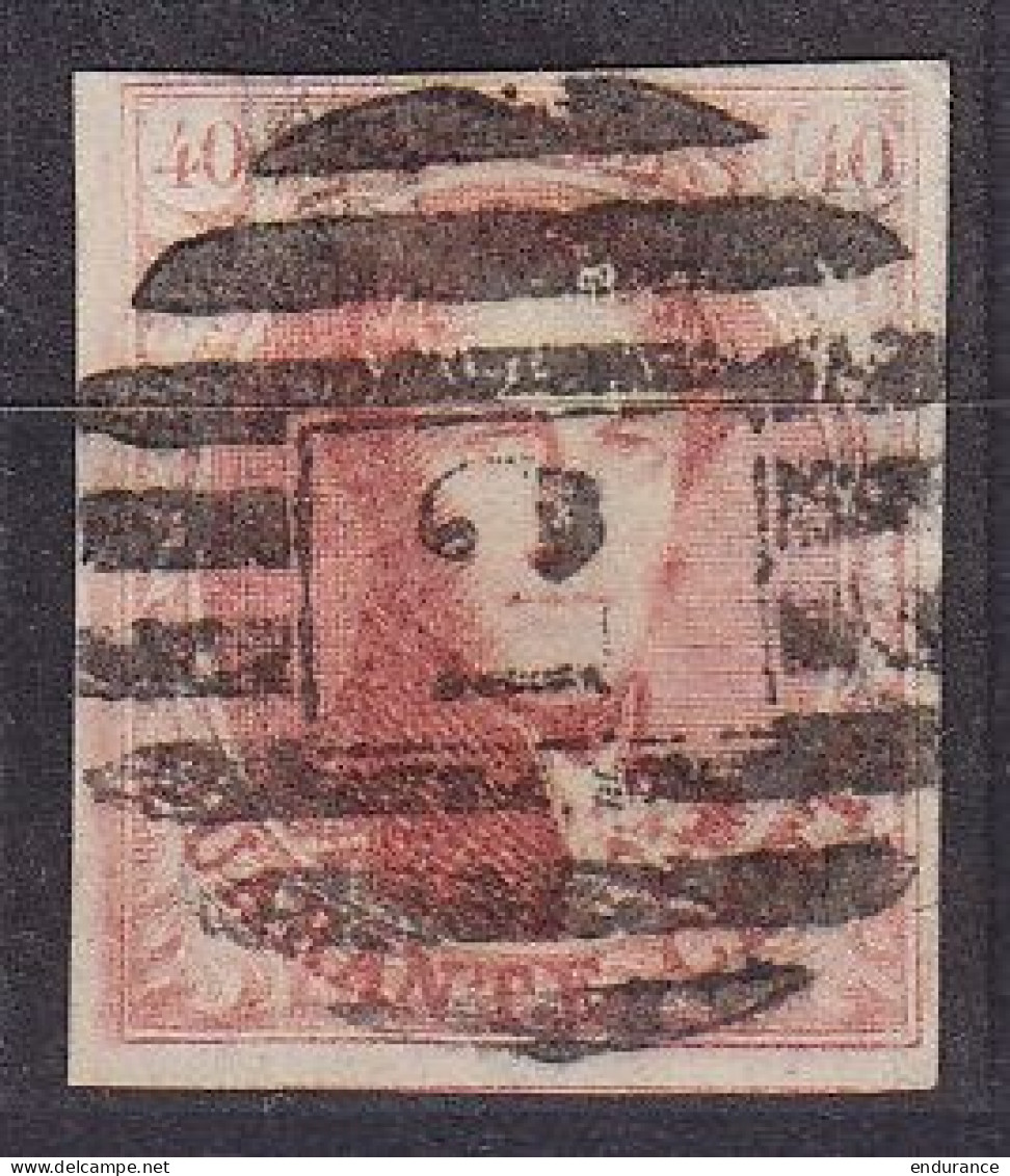 Belgique - Superbe N°8 - 40c Carmin Médaillon P2 ALOST - Luxe ! - 1851-1857 Médaillons (6/8)