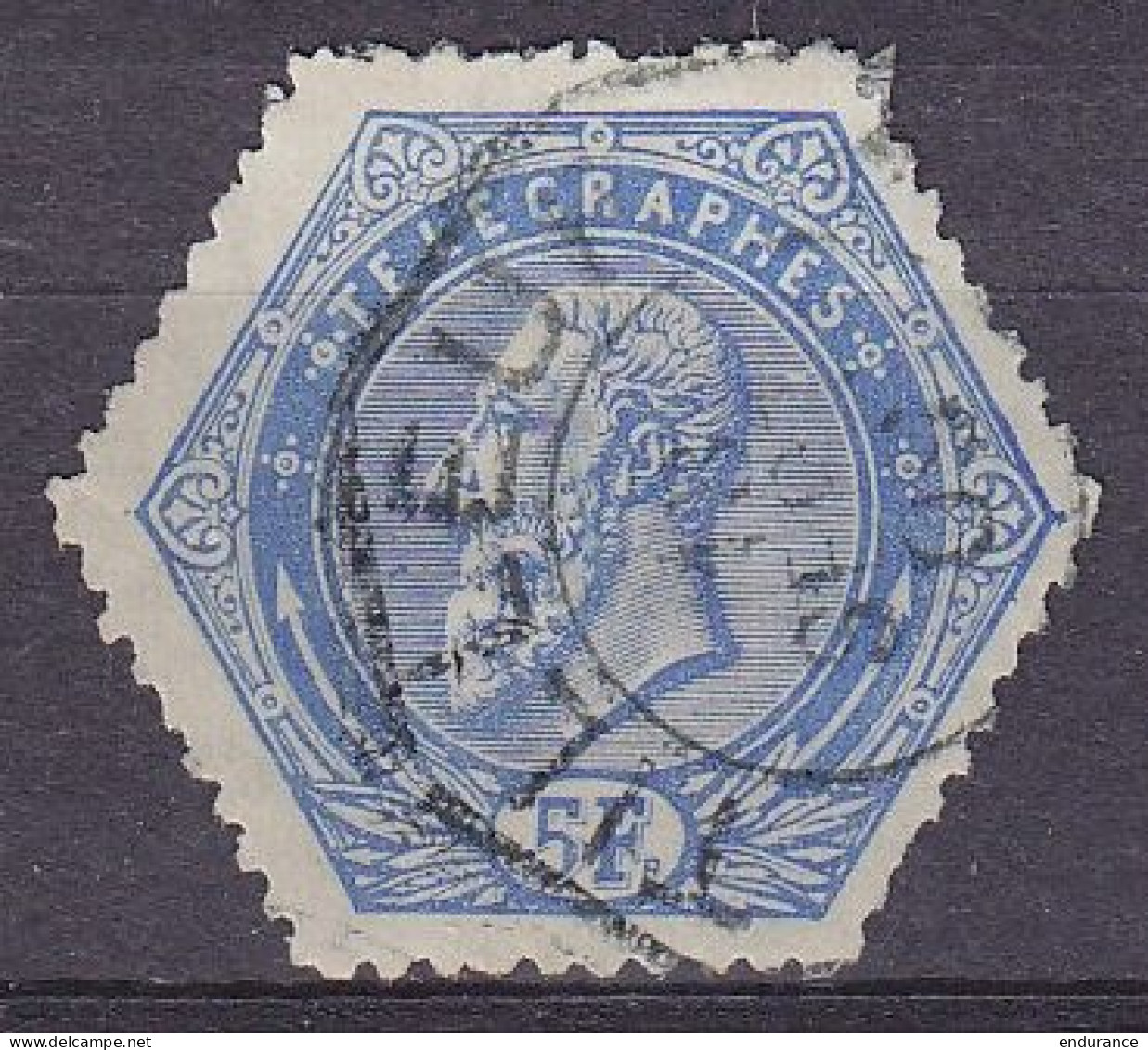 Belgique - Télégraphe TG17 (1899) 5f Bleu - Superbe Oblit. TILLEUR /18 SEPT 190? - Timbres Télégraphes [TG]