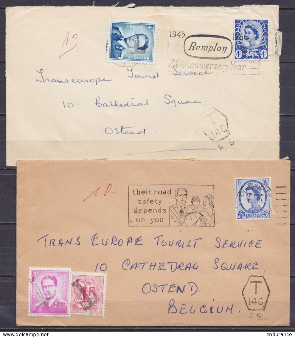 Lot De 15 Env. De Grande Bretagne, Canada & Irlande Pour Et Taxées à OSTENDE - Voir Scans - Cartas & Documentos