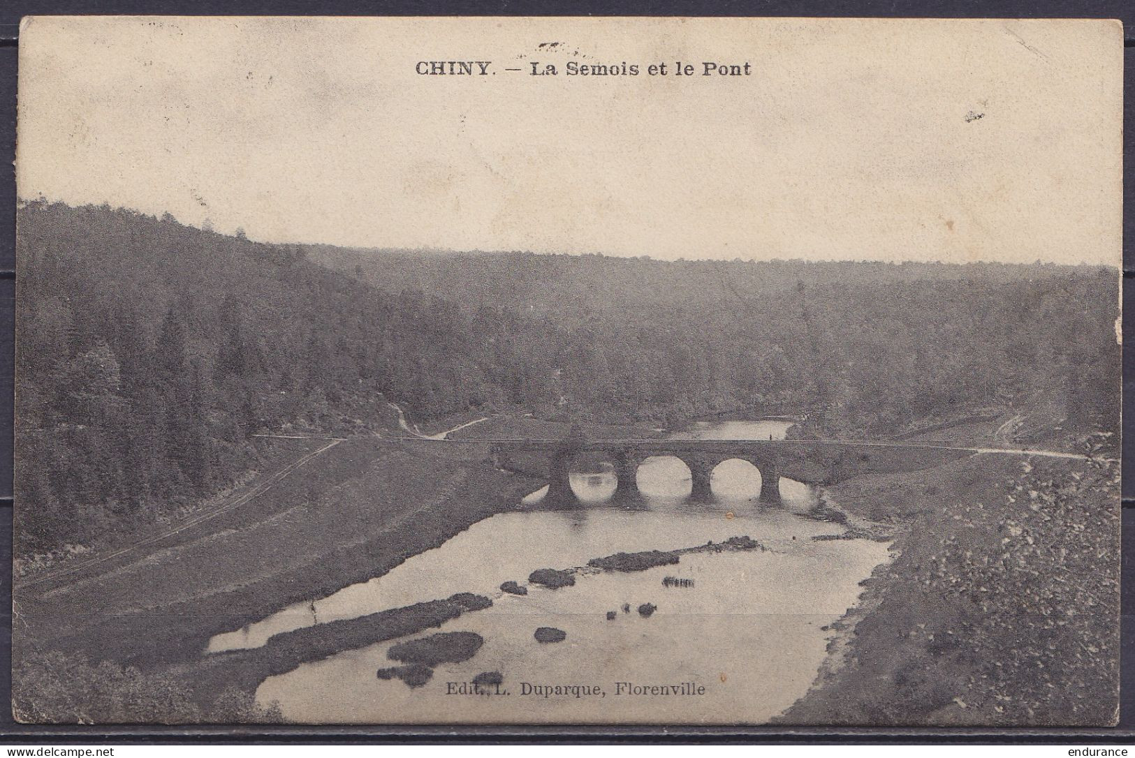 CP Chiny Affr. 10x N°53 Càd FLORENVILLE /19 AOUT 1907 Pour PARIS - Càd Passage CARIGNAN /ARDENNES - 1893-1907 Armoiries