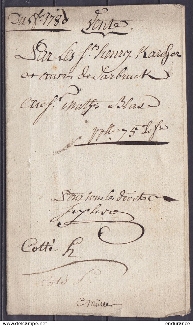 Acte Notarié (vente) Daté 8 Février 1780 à SARBRUCK (Sarrebruck Saarbrücken) - Voir Scans - Decrees & Laws