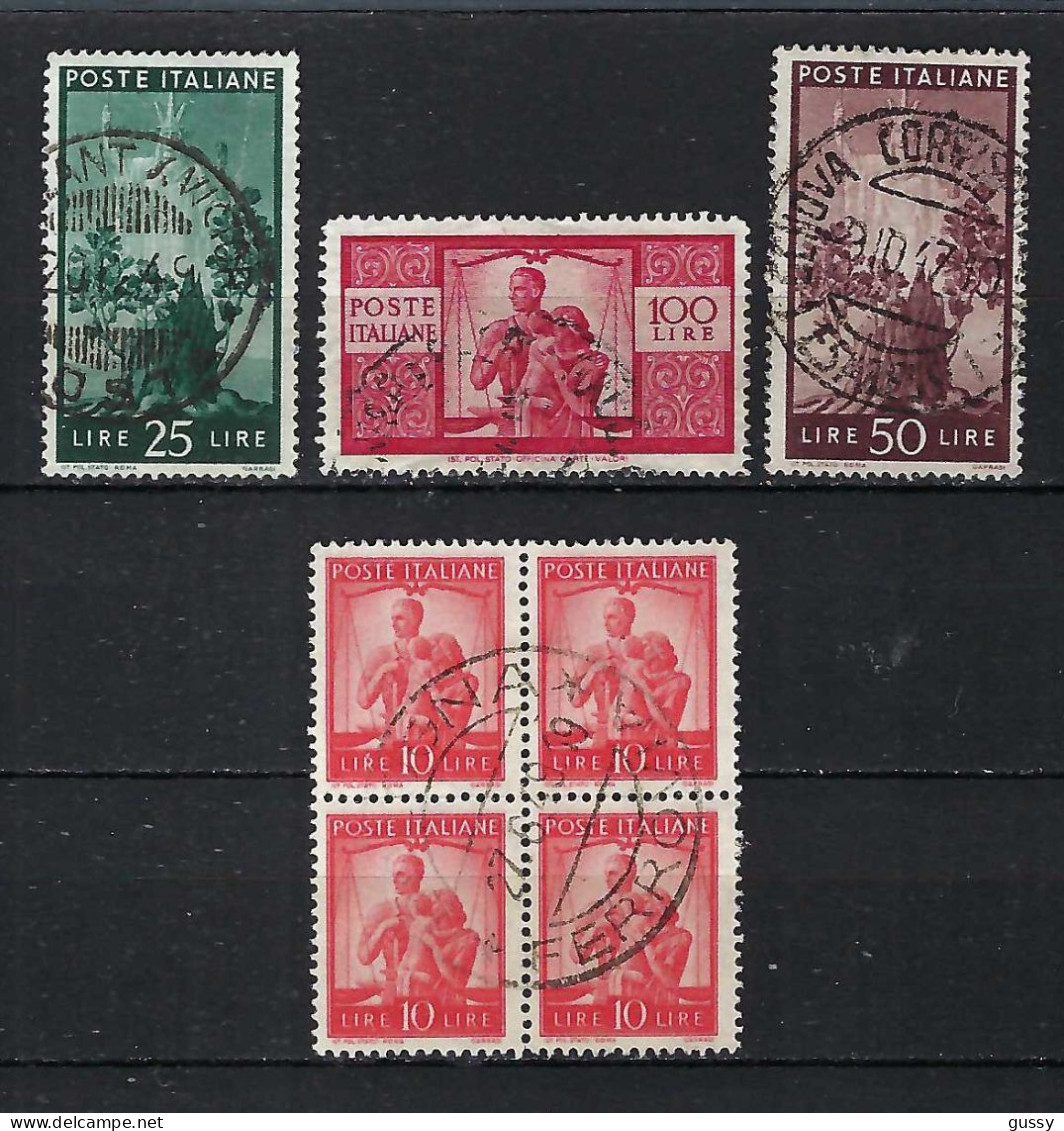 ITALIE Ca. 1946: Lot D' Obl. - 1946-60: Usados