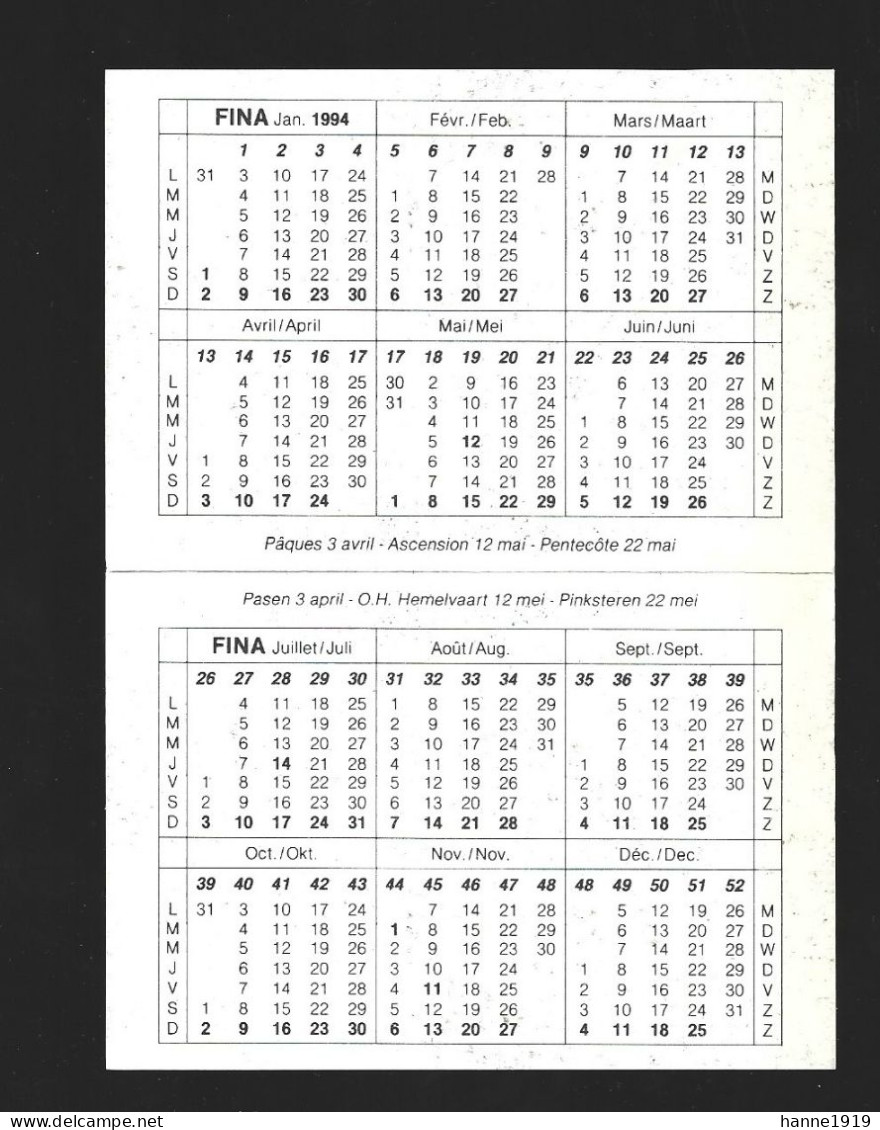 Bellem Aalter Zomergem Brandstoffen P. Maes Kalender 1994 Calendrier Htje - Tamaño Pequeño : 1991-00