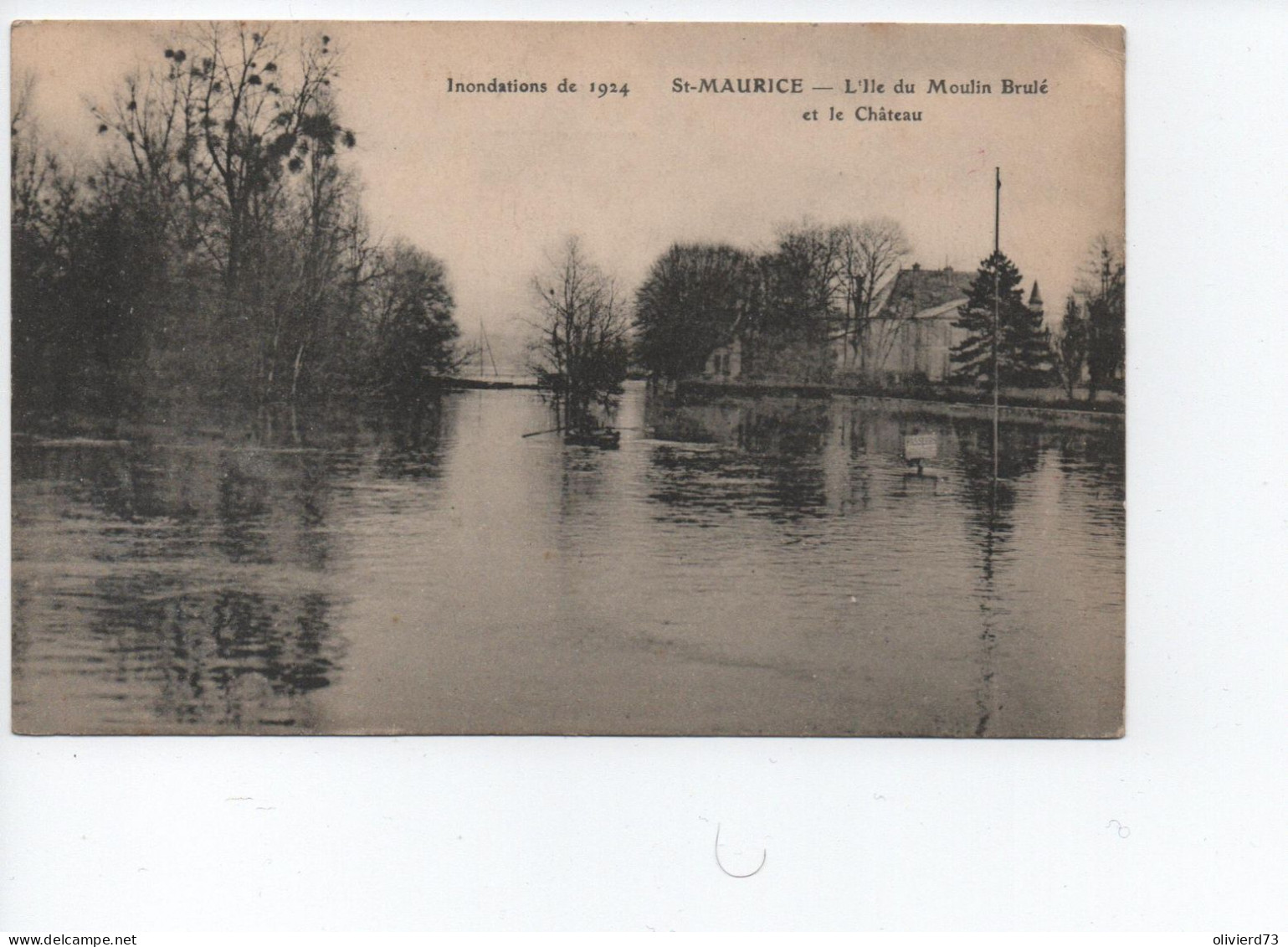 Cpa - 94 - St Maurice - Inondation De 1924 L'ile Du Moulin Brulé -  A VOIR - Saint Maurice