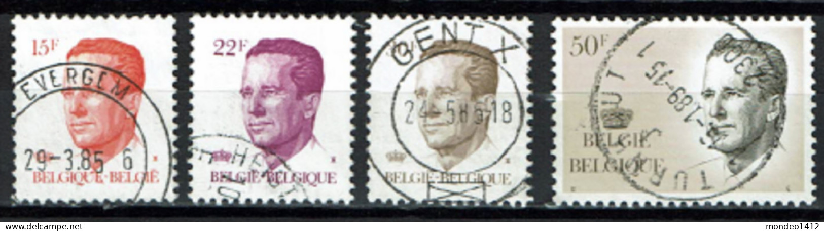 België 1984 OBP 2124/2127 - Série Courante Baudouin "Velghe" - Usados