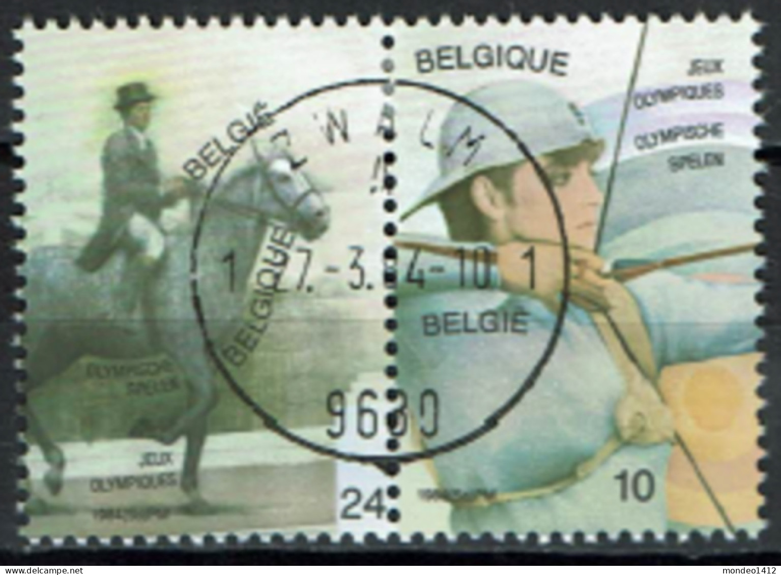 België 1984 OBP 2121/2122 - Y&T 2120/21 - Olympic Games, Jeux Olympiques Los Angeles - Centrale Stempel Zwalm - Used Stamps