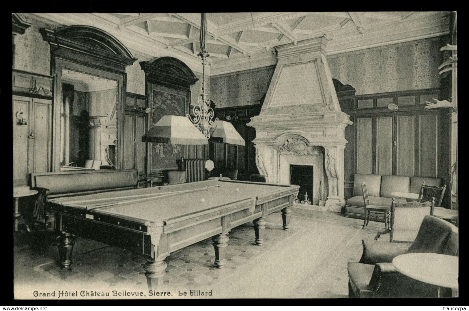 15027 - SUISSE -  Grand Hôtel Château BELLEVUE - SIERRE - Le Billard - Sierre