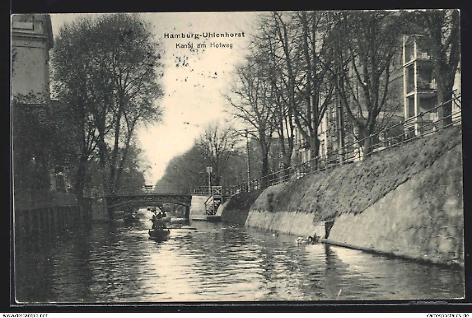 AK Hamburg-Uhlenhorst, Kanal An Der Strasse Hofweg  - Nord