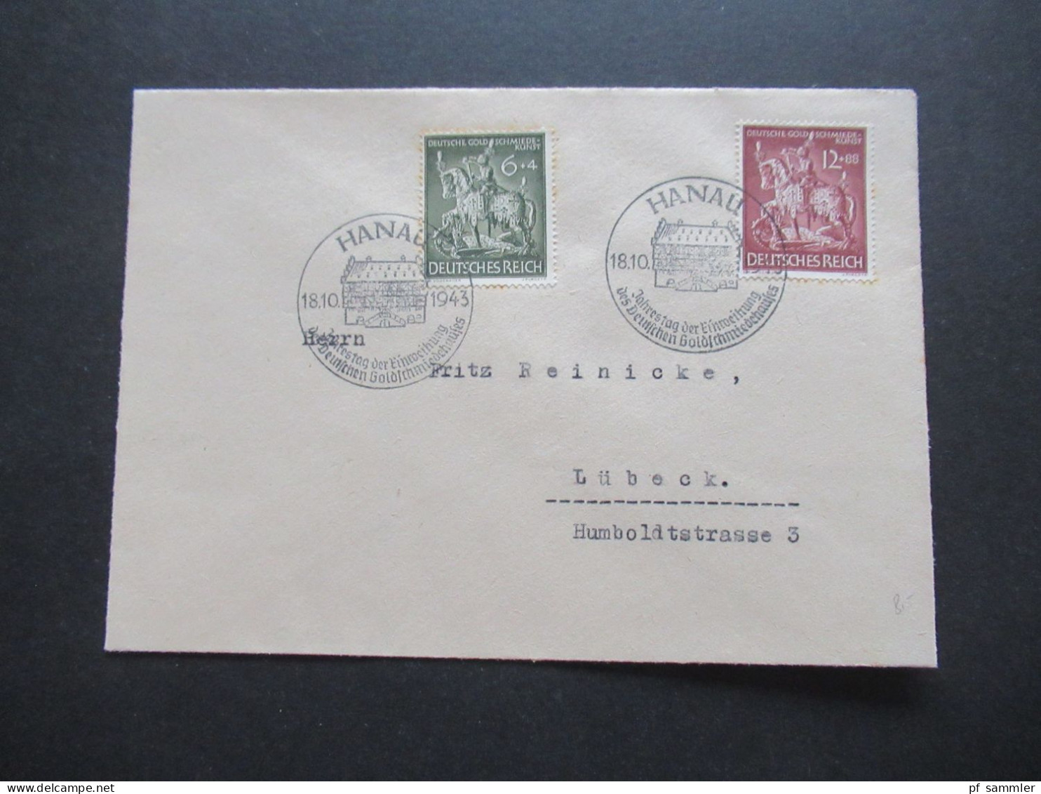 3.Reich 1943 Nr.860/861 Mit Sonderstempel Hanau Jahrestag Der Einweihung Des Deutschen Goldschmiedehauses - Brieven En Documenten