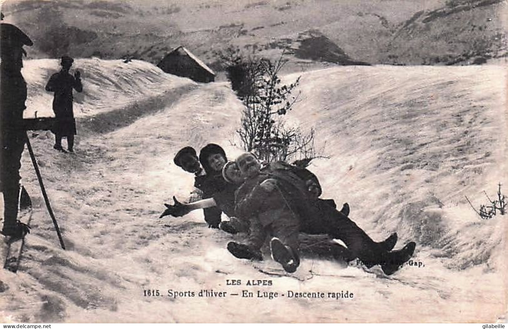  Sports D'hiver - Les Alpes - En Luge - Descente Rapide - 1919 - Sports D'hiver